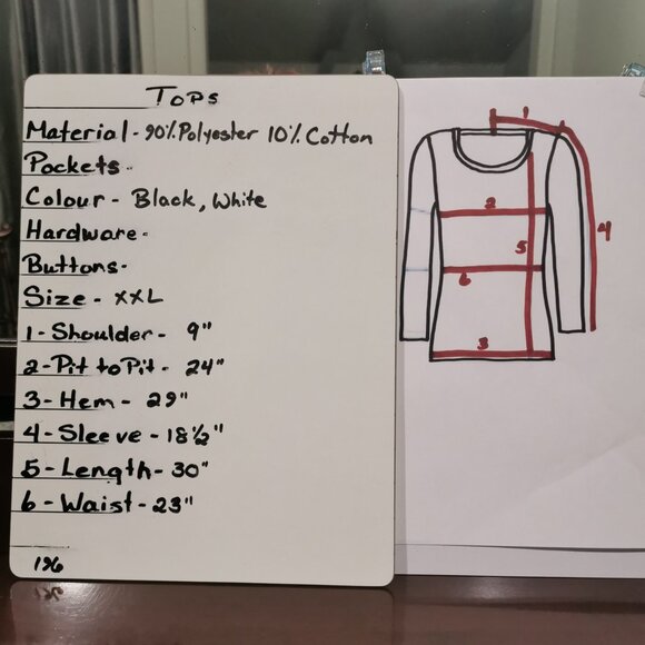 Pinstriped 3/4 Sleeve Blouse with Lace Up Details on the Back Size XXL EUC # 196 - Picture 8 of 8